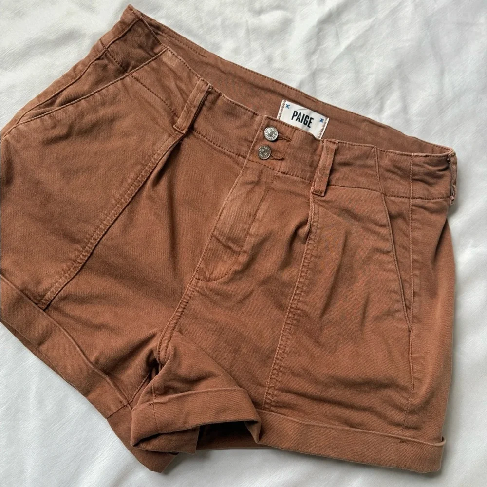 PAIGE Brooklyn High Waist Shorts with Cuffed Hem - Picture 6 of 10